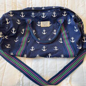 Sloane Ranger Anchor Duffle Navy Blue Shoulder Strap Travel Bag 22 X 15 Nautical